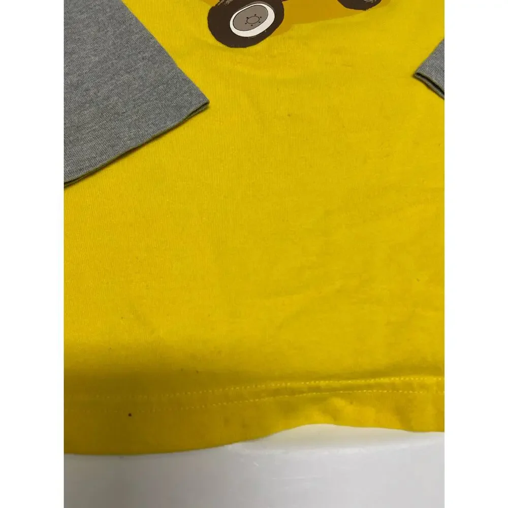 Gymboree Boys Shirt Size 4 Tractor Company Parts Yellow Green Tee Layered‎ Look